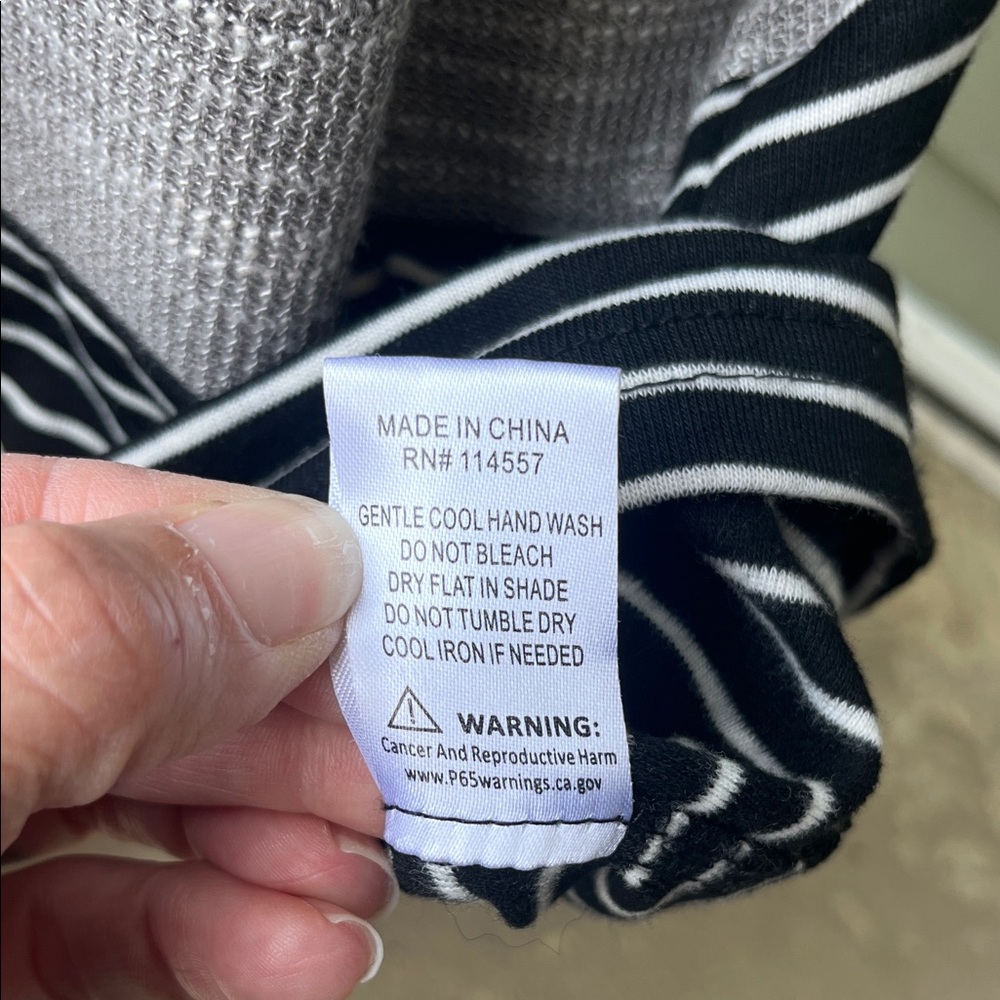 Like new THML Gray and Black Striped Cowl neck long Sweater - Picture 10 of 12